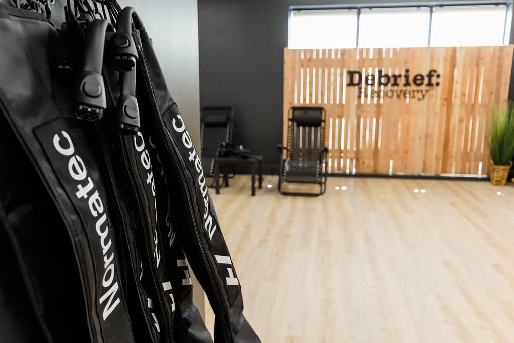 Compression therapy equipment at Debrief Recovery
